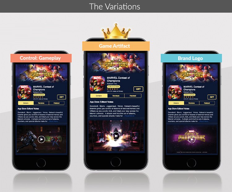 Testing three variations on the game app page