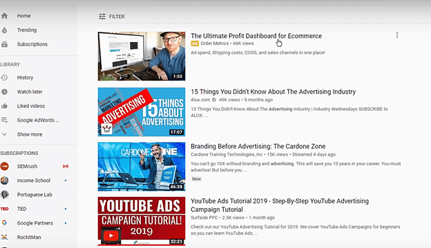 TrueView Discovery Video Ads are embedded on YouTube’s watch pages and search results