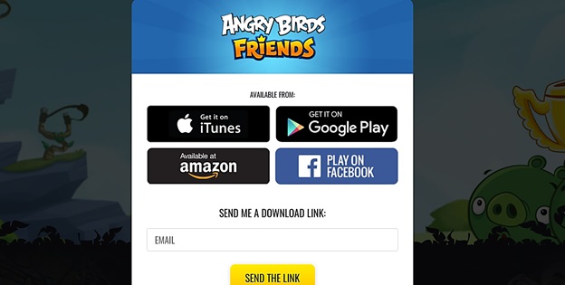 app landing page - angrybird website