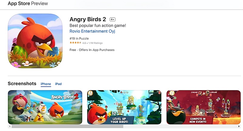 Angry Birds 2 App Store screenshots